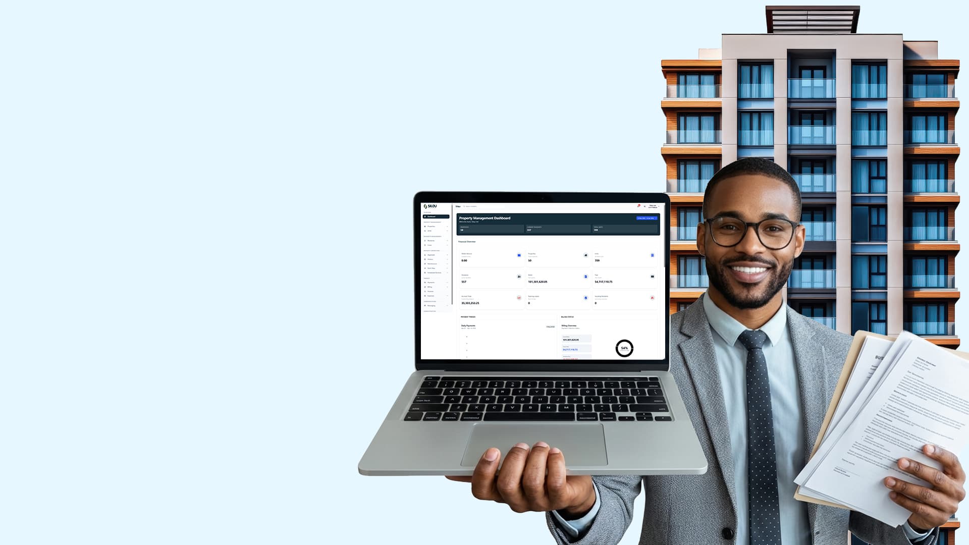 Property manager using Silqu for financial reporting in Kenya